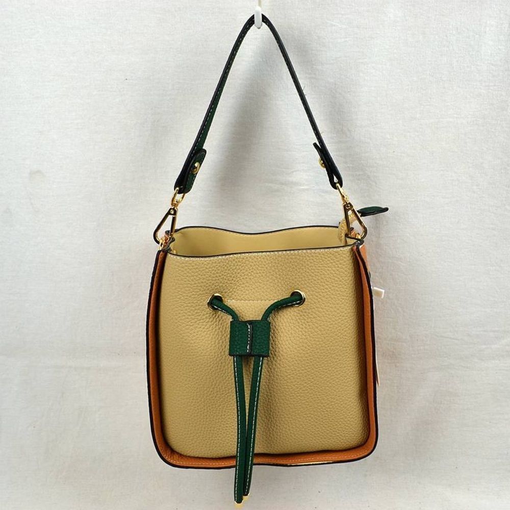 2N1 Drawstring Single Handle Bucket Shoulder/Tote Bag with Pouch